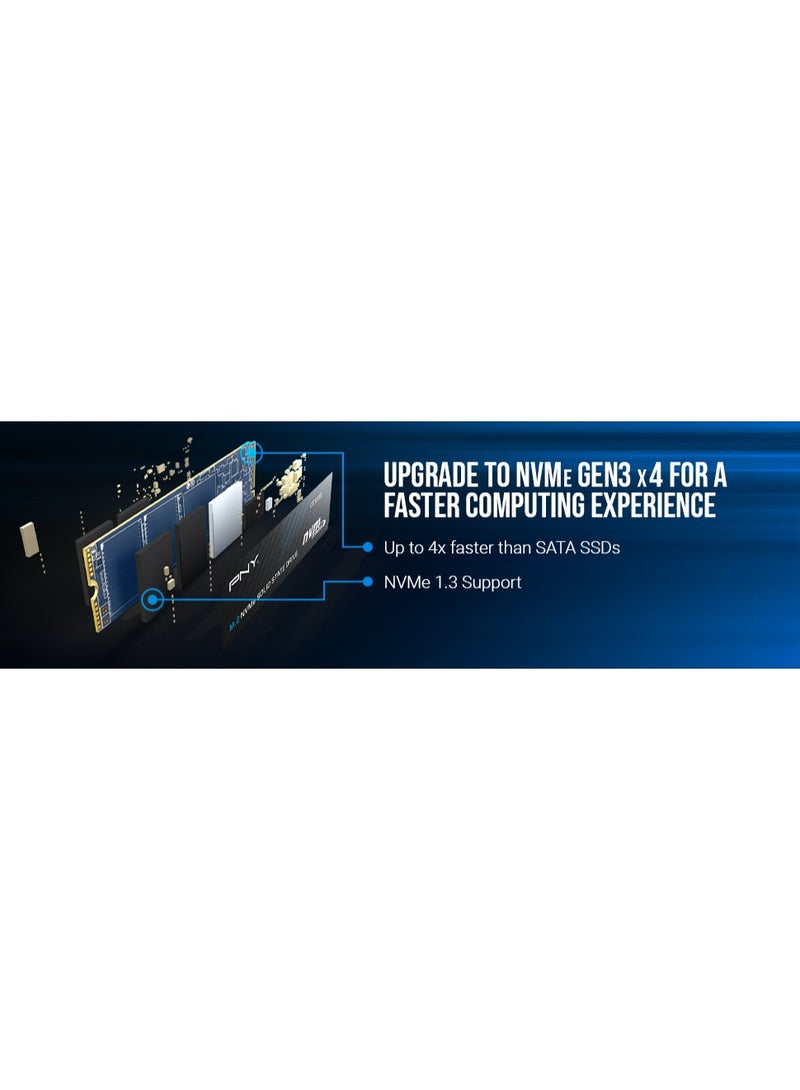 PNY Technologies PNY CS1030 1TB M.2 NVMe PCIe Gen3 x4 Internal Solid State Drive (SSD) - M280CS1030-1TB-RB - Image 2