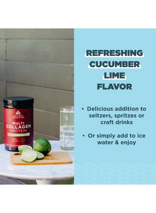 Ancient Nutrition Collagen Powder Protein, Multi Collagen Protein, Cucumber Lime, Hydrolyzed Collagen Peptides Supports Skin and Nails, Joint Supplement, 18.6oz - Image 4