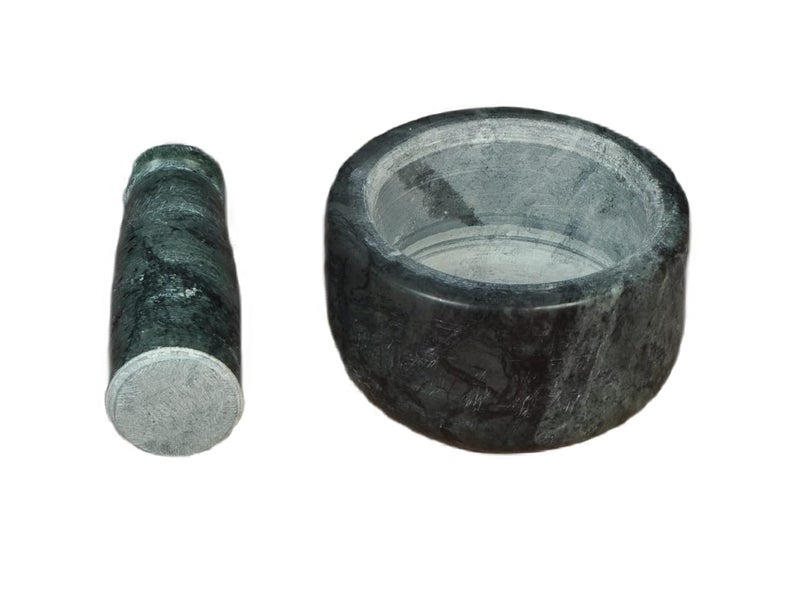 RSPTJM RJ kitchenware Store imam dasta okhali and masher okhali and musal motor and pestle marble Green Marble Mortar and Pestle Sets Ayurvedic medicine crusher bowl ceramic porcelain masher for Home - Image 3