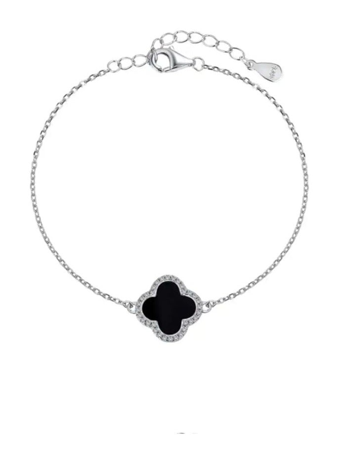 بونكا أساور نسائية أنيقة من بونكا   سوار من الفضة والحجر الأسود - Image 1