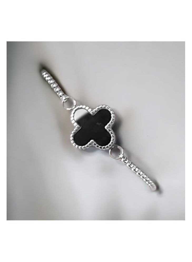 بونكا أساور نسائية أنيقة من بونكا   سوار من الفضة والحجر الأسود - Image 2