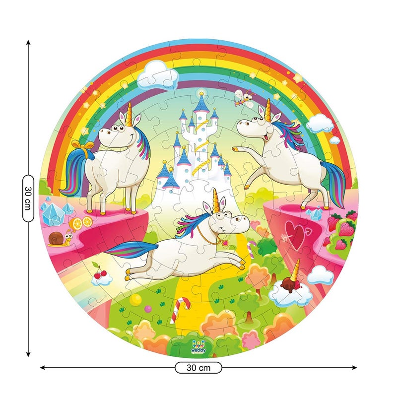 Webby لعبة تركيب يونيكورن خشبية، 60 قطعة، متعددة الألوان - Image 4