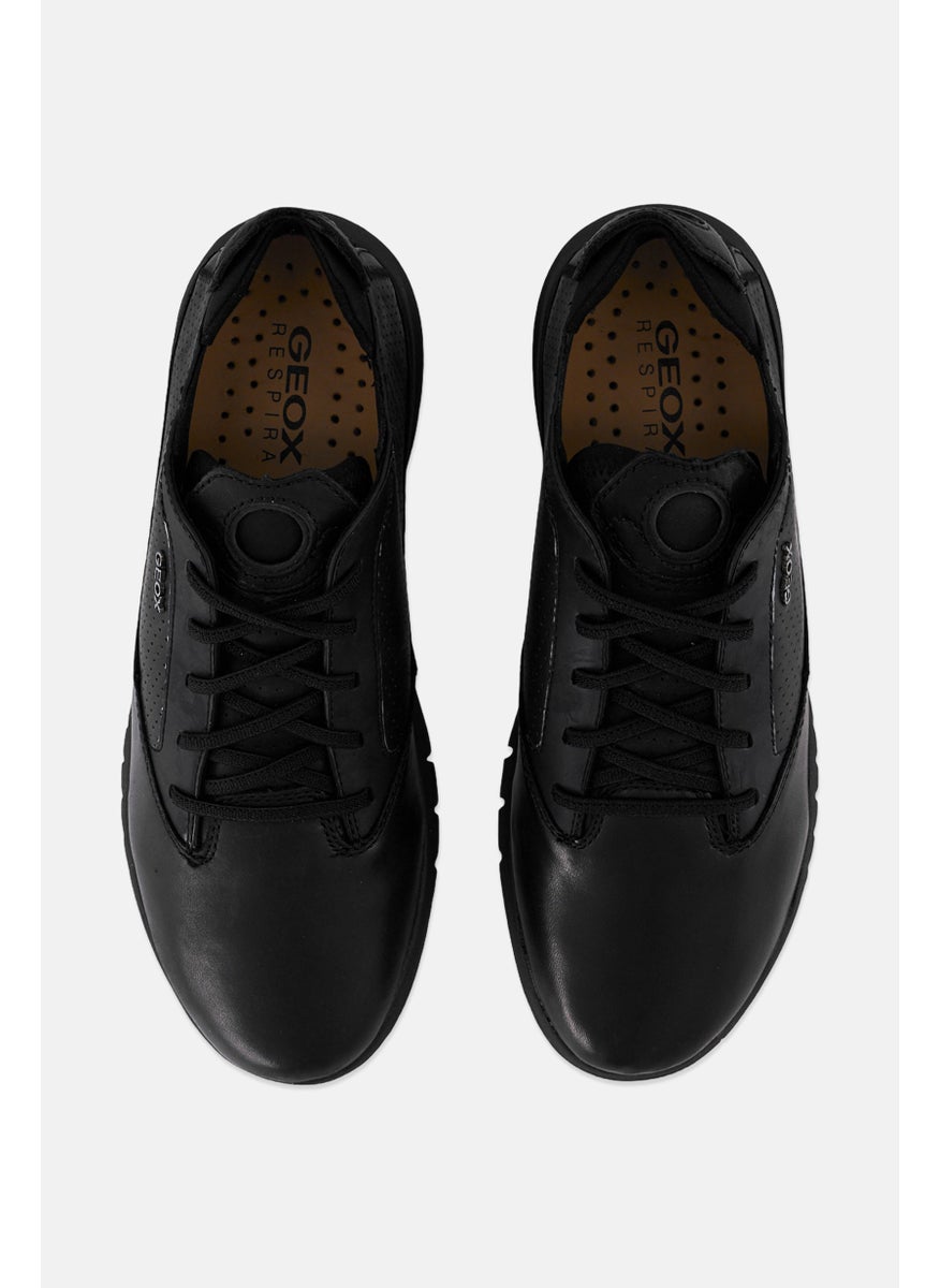 GEOX Men Leather Lace Up Shoes, Black  - Image 3