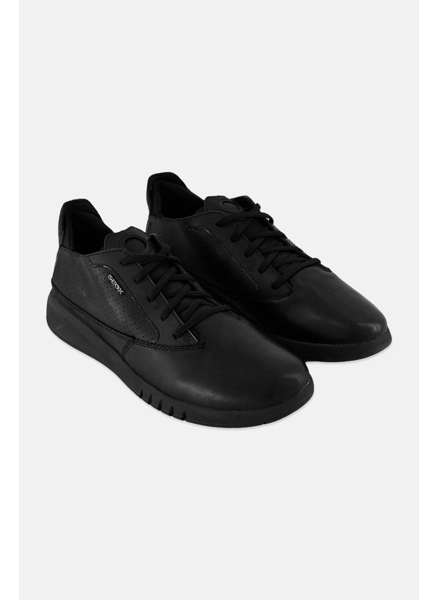 GEOX Men Leather Lace Up Shoes, Black  - Image 1