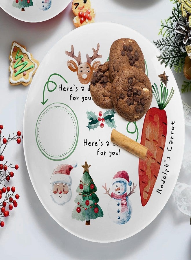 Viynran 10" Santa Cookie Melamine Plate – Round Christmas Tray for Snacks, Milk, and Carrots, Cute Santa Treat Platter for Xmas Eve, Decorative Serving Board for Holiday Parties (2 Pieces) - Image 5