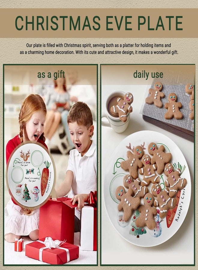 Viynran 10" Santa Cookie Melamine Plate – Round Christmas Tray for Snacks, Milk, and Carrots, Cute Santa Treat Platter for Xmas Eve, Decorative Serving Board for Holiday Parties (2 Pieces) - Image 4