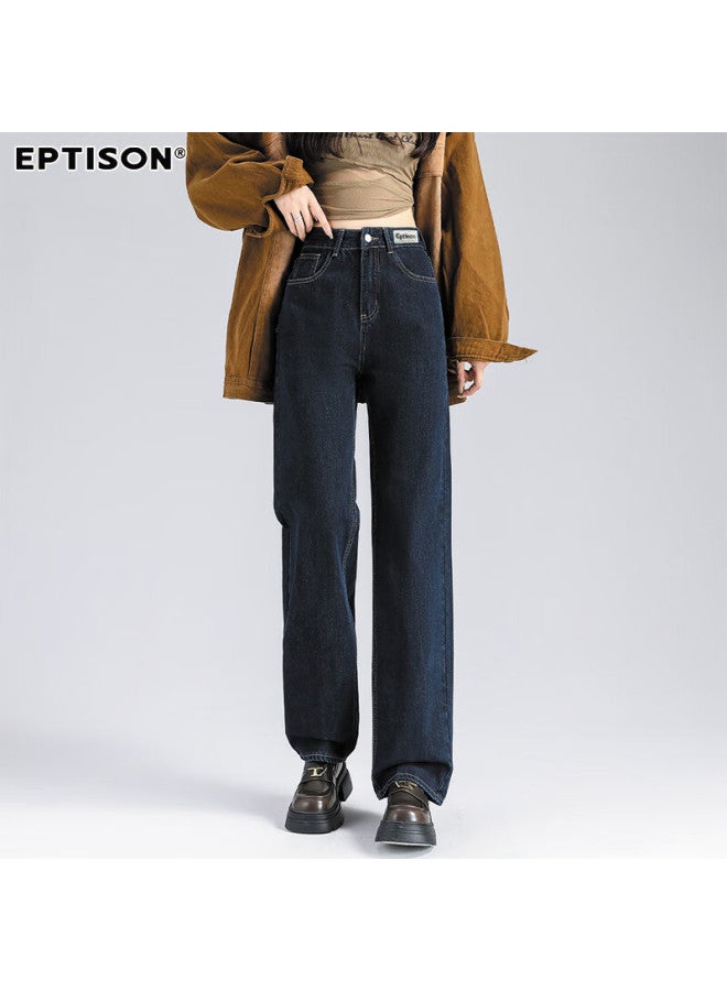 EPTISON Yipin Tiancheng High Waist Retro Straight-leg Jeans Women's Spring/summer Ladies' Versatile Solid Color Wide Leg Pants Simple Long Pants Women - Image 1