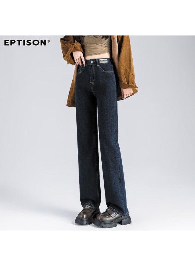 EPTISON Yipin Tiancheng High Waist Retro Straight-leg Jeans Women's Spring/summer Ladies' Versatile Solid Color Wide Leg Pants Simple Long Pants Women - Image 3
