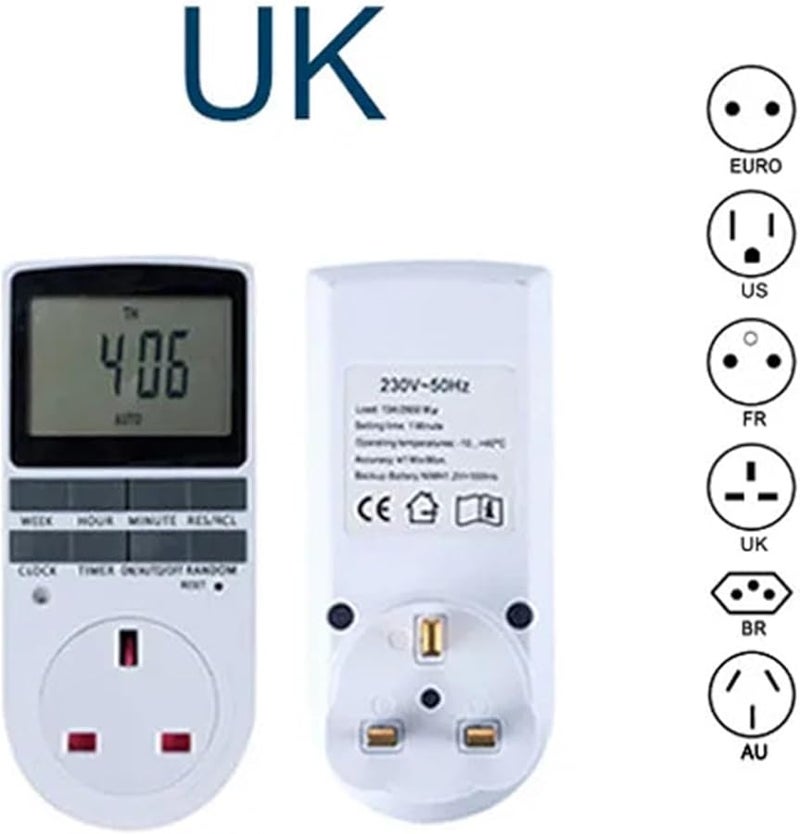 Au Color Digital Timer Switch Programmable 24 Hour Cyclic Outlet EU UK US AU Plug - Image 2