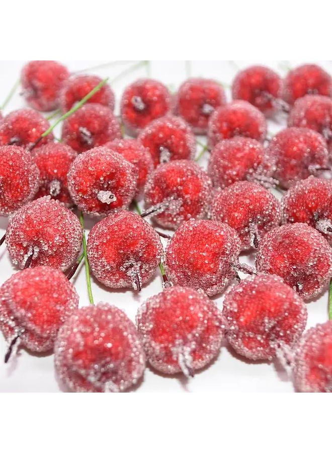 10pcs Mini Artificial Holly Berries Red Christmas Wreath Decorations - Image 5