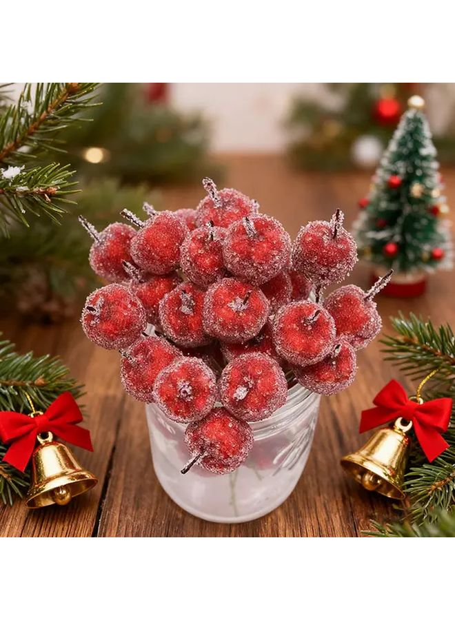 10pcs Mini Artificial Holly Berries Red Christmas Wreath Decorations - Image 3
