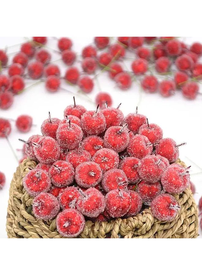 10pcs Mini Artificial Holly Berries Red Christmas Wreath Decorations - Image 4