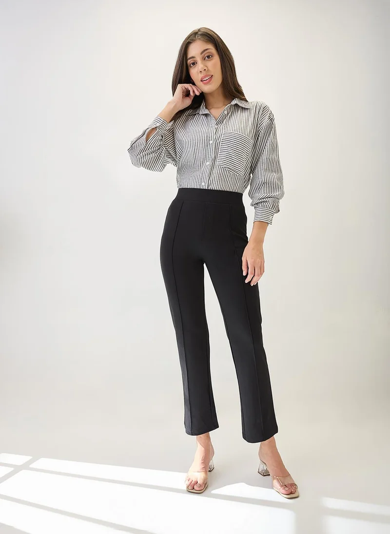 جلو باص بنطلون نسائي رسمي مسطح من جلوبس