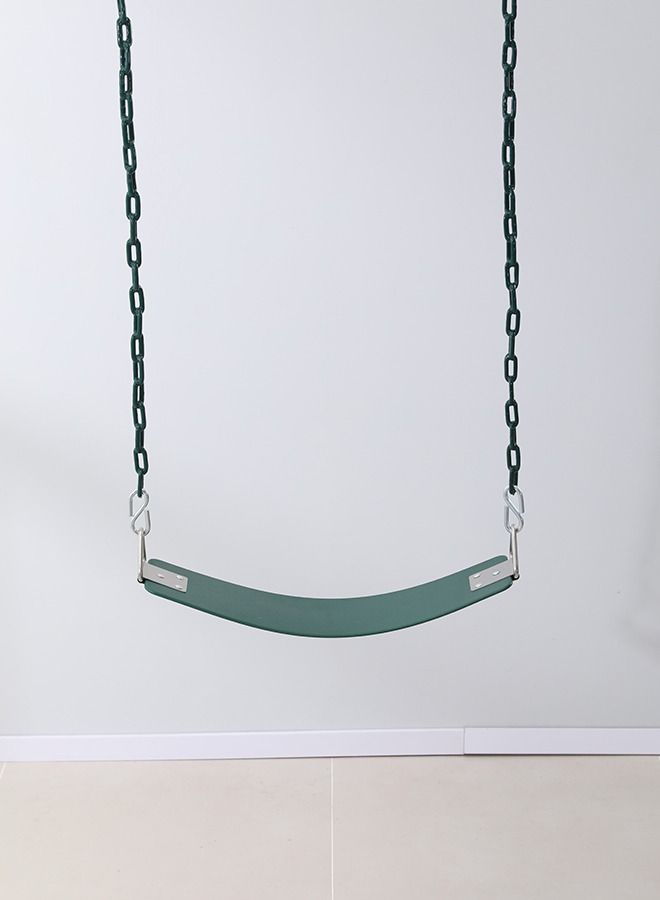 JSAITOYS Playground Jungle Gym Green Rubber Swing Seat With Anti-Rust Chains Thermoplastic Coated For Outdoors  - Image 1