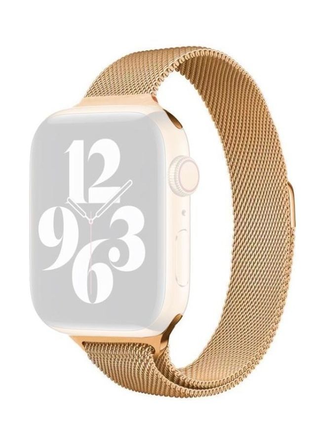 NIBEMINENT Replacement Strap For Apple Watch Series Gold - Image 1