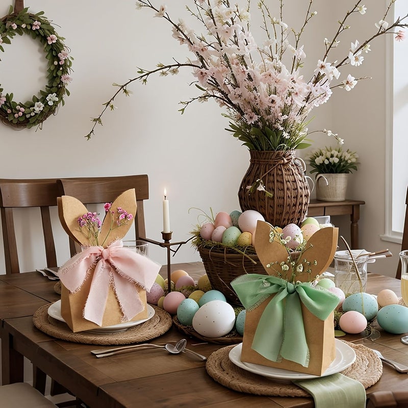 Handmade Easter Gift Box Set For Her Or Him 12 Boxes Plus 4 Rolls Of Ribbon Kit With Decorative Supplies Perfect For Easter Decorations - Image 2