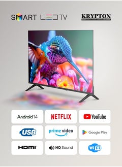 كريبتون تلفزيون Krypton 40 بوصة عالي الدقة بدون إطار LED مع حامل جهاز تحكم عن بعد | Android 14، دقة FHD | HDMI، USB، اتصال بصري، تصميم صديق للبيئة، ميزات ذكية مع Netflix، YouTube، والمزيد | KLED4025TSHD  - Image 3
