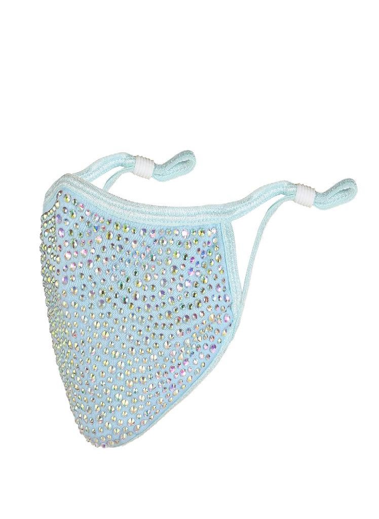Eckek - Fancy Fashion Face Mask Reusable  Sequin Bling Glitter Rhinestones With Filter - Image 1