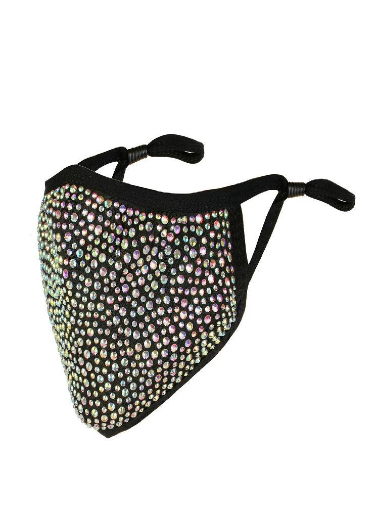Eckek - Fancy Fashion Face Mask Reusable  Sequin Bling Glitter Rhinestones With Filter - Image 1