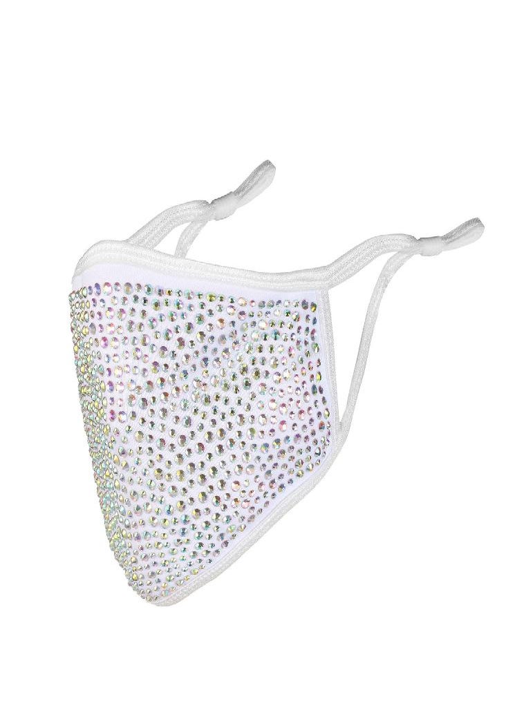 Eckek - Fancy Fashion Face Mask Reusable  Sequin Bling Glitter Rhinestones With Filter - Image 1