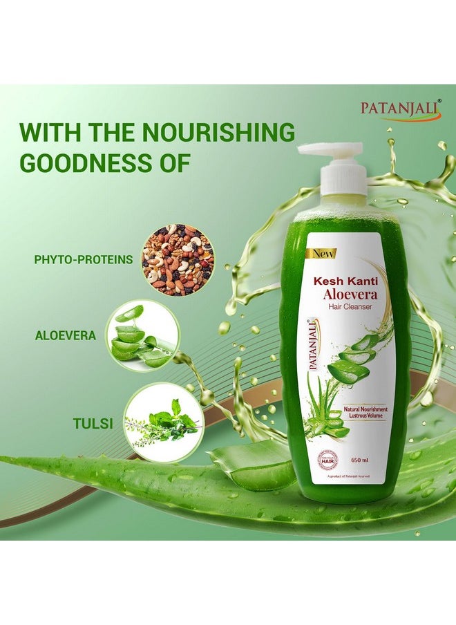 PATANJALI - Kesh Kanti Aloevera Hair Cleanser 650 Ml, Natural Nourishing Shampoo For Thick & Strong Hair, Scalp Cleansers For Men And Women, All Hair Types - Image 1