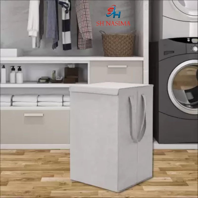 SH.NASIMA MANUFACTURER Sh NasimaNon Woven Foldable 70 Ltrs Laundry BagStorage BasketBin with Lid and Handle for Washing Clothes Baby Toys Box Dirty Dress Pack of 1  - Image 3