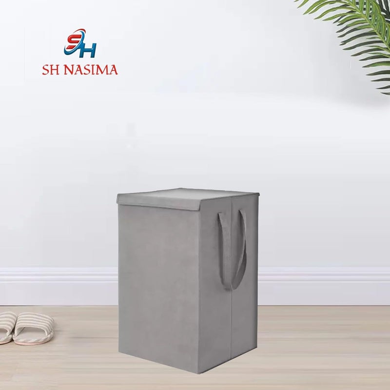 SH.NASIMA MANUFACTURER Sh NasimaNon Woven Foldable 70 Ltrs Laundry BagStorage BasketBin with Lid and Handle for Washing Clothes Baby Toys Box Dirty Dress Pack of 1  - Image 2