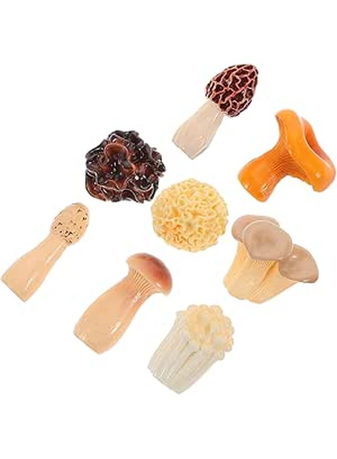 8 Pcs Miniature Artificial Mushroom Decor Resin Figurines For Crafts Home Decor - Image 1