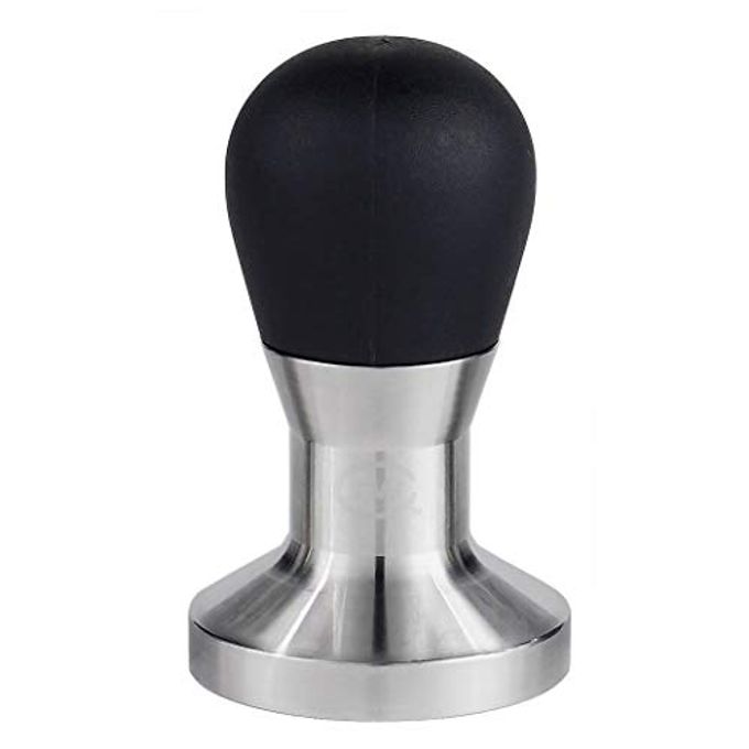 Rattleware Stainless Steel Round Tamper - Premium Ergonomic Grip, Perfect for Espresso Machines, Consistent Grounds Packing & Durable Design (Long - 58mm Dia)