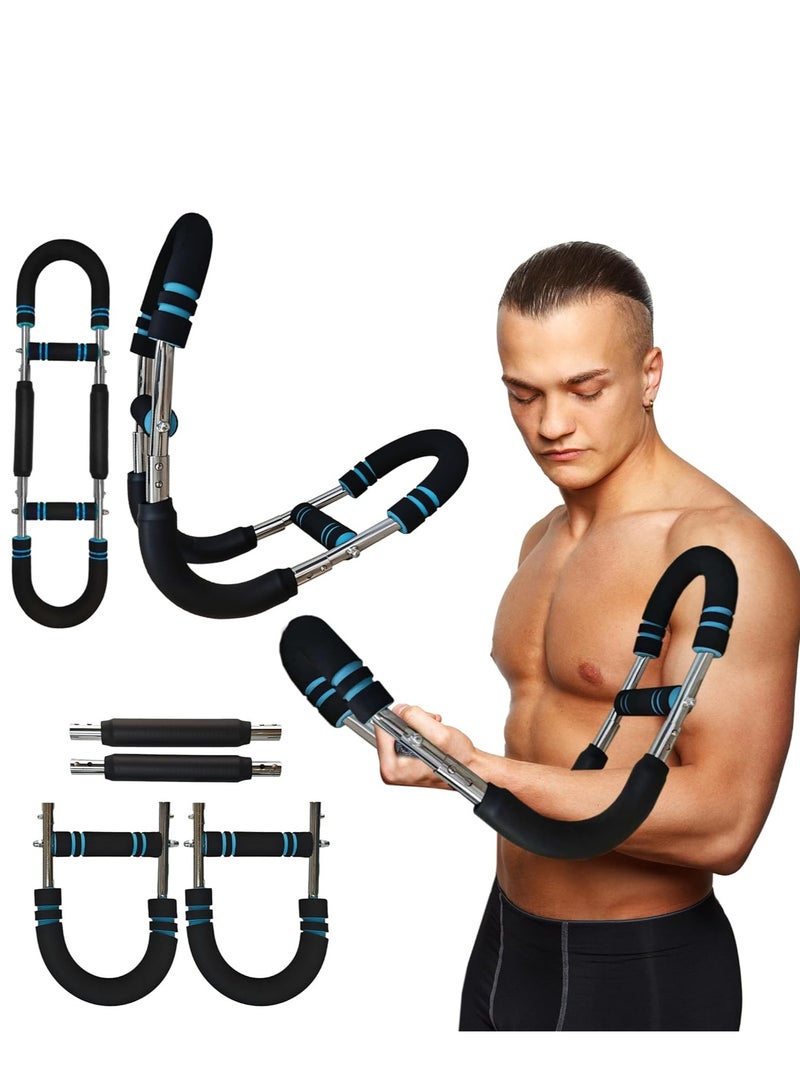 TOP ONE Adjustable Twister Arm Trainer Chest Workout Equipment - 66-110lbs Adjustable Resistance Upper Body Muscle Strength Builder Clip Exerciser for Men - Home Gym Wrist Exercise Pectoral Strengthener Bar Device - Image 1