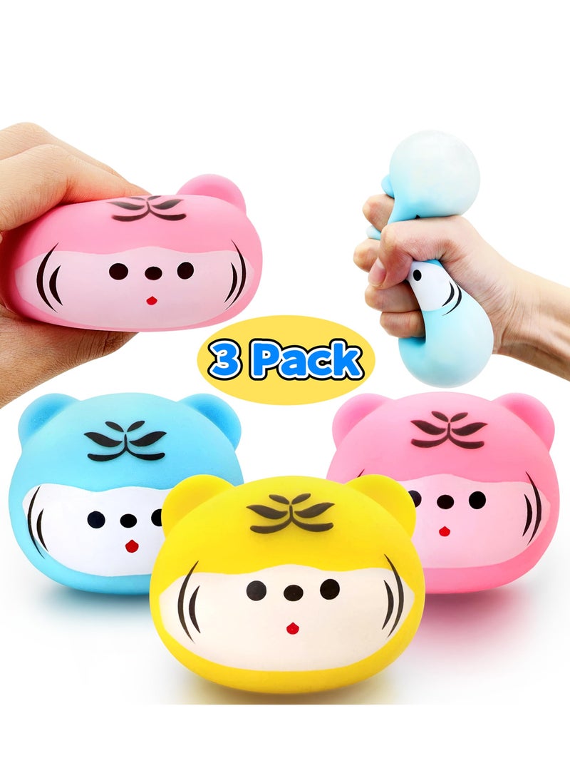 Excefore Stress Ball Toys Color, Tiger Squishy Dough Ball Stress Balls, Stress Balls for Kids and Adults, for Kids and Adults (3Pack) Squishy Fidget Toys Stress Ball Sensory Stress Toys - Image 2