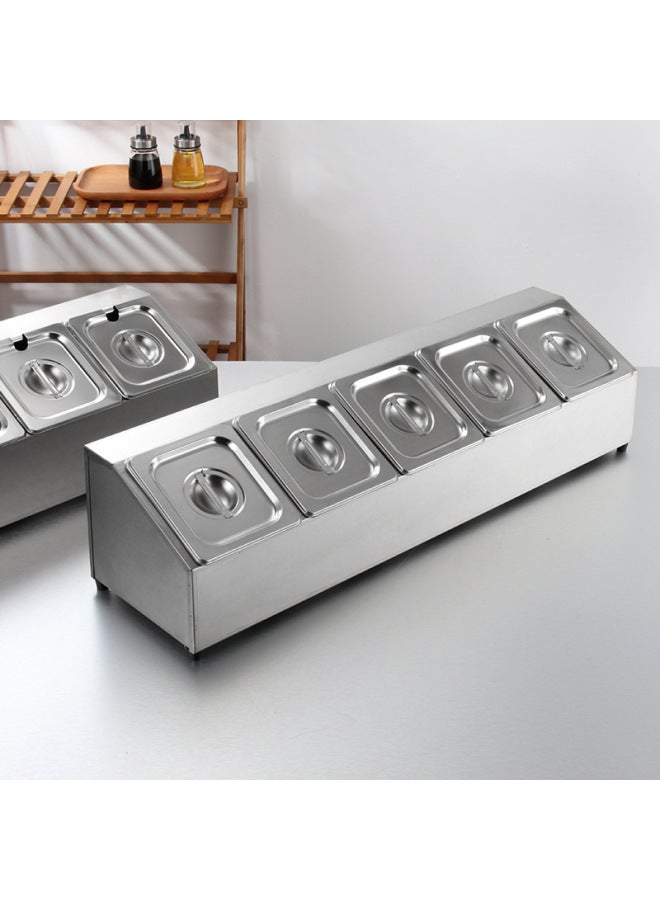 Stainless Steel Portion Pot Rack Jam Sauce Box Special Tools For Milk Tea Shop Score Box Small Material Box Split Shelf-Color:Double-row 8-cell Base  - Image 5