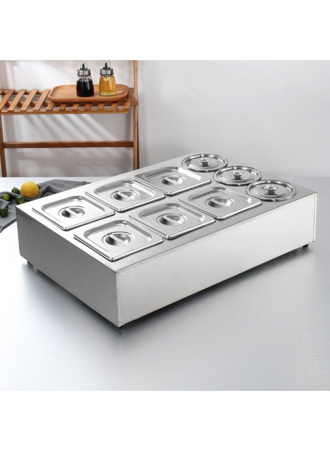Stainless Steel Portion Pot Rack Jam Sauce Box Special Tools For Milk Tea Shop Score Box Small Material Box Split Shelf-Color:Double-row 8-cell Base  - Image 4