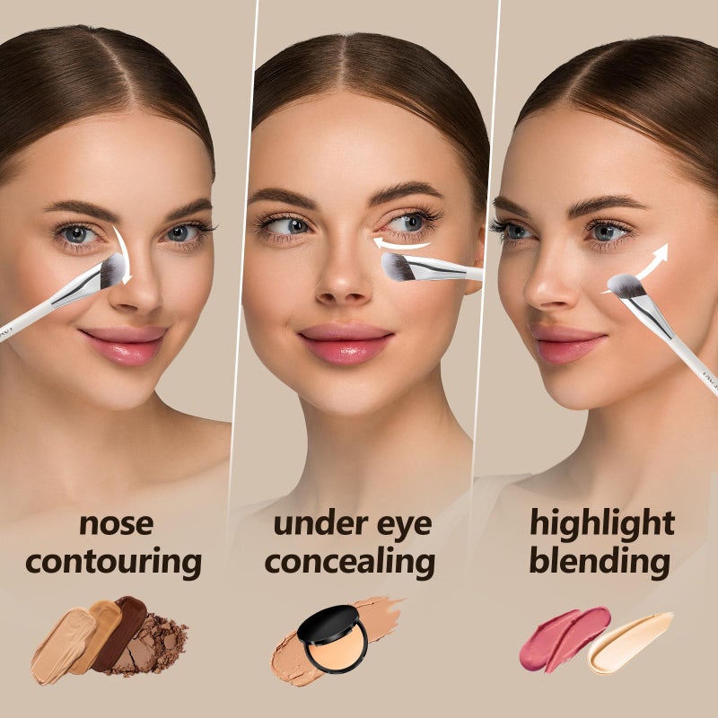 Albeaut Concealer Brush, Angled Under Eye Makeup Small Foundation Precision Face Blending Brush (193 concealer brush) - Image 5