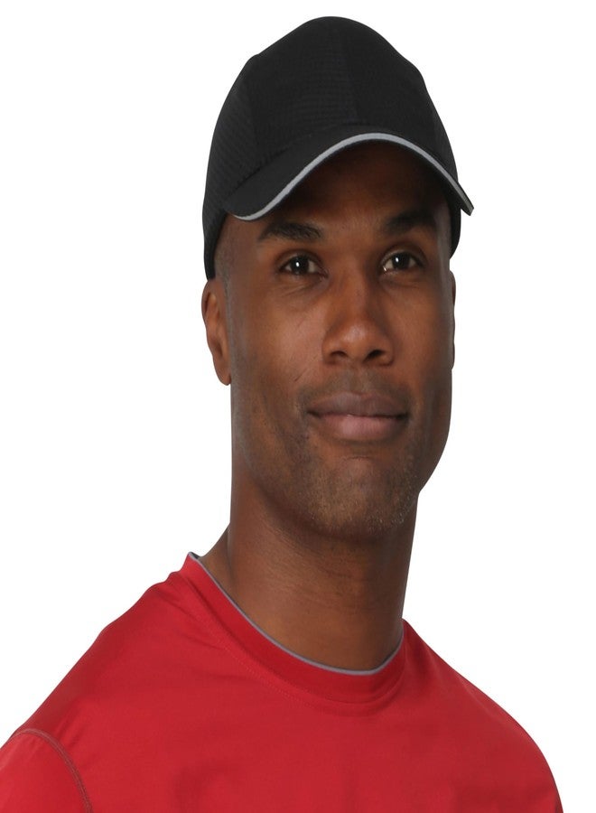 TrailHeads Performance Mens Running Hat - Lightweight, Quick Dry Workout Hats for Men - Athletic Sports Cap for Tennis, Gym Black - Image 1