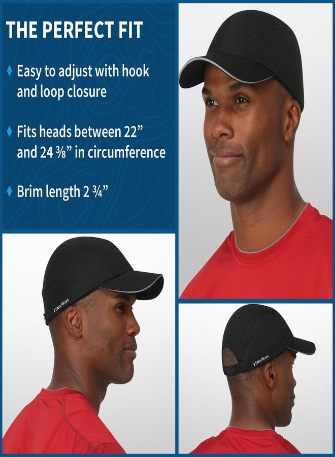 TrailHeads Performance Mens Running Hat - Lightweight, Quick Dry Workout Hats for Men - Athletic Sports Cap for Tennis, Gym Black - Image 4