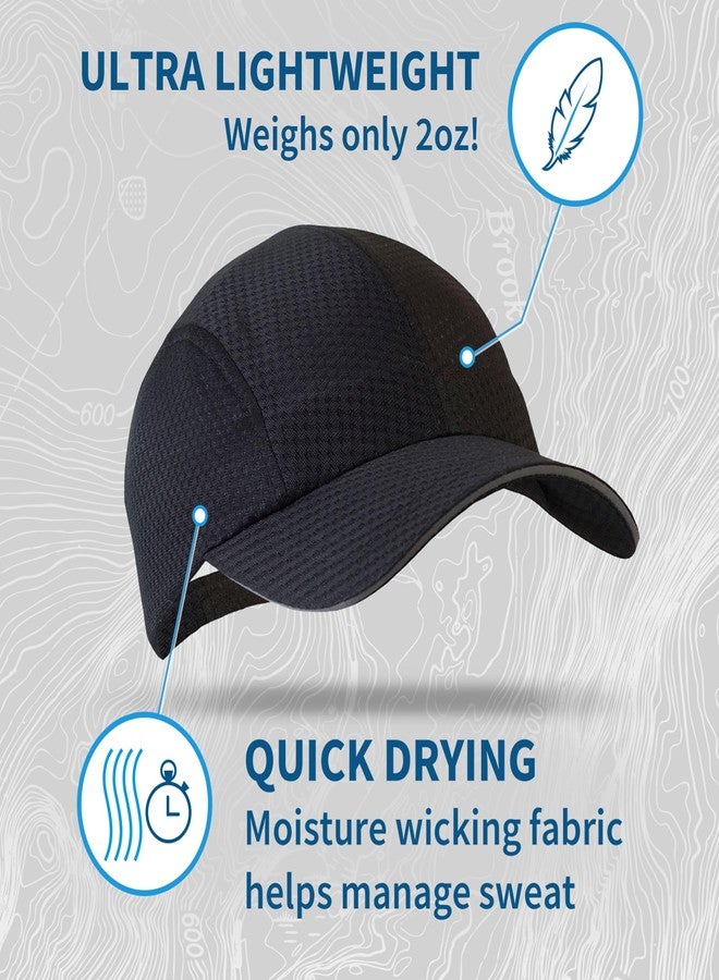 TrailHeads Performance Mens Running Hat - Lightweight, Quick Dry Workout Hats for Men - Athletic Sports Cap for Tennis, Gym Black - Image 2