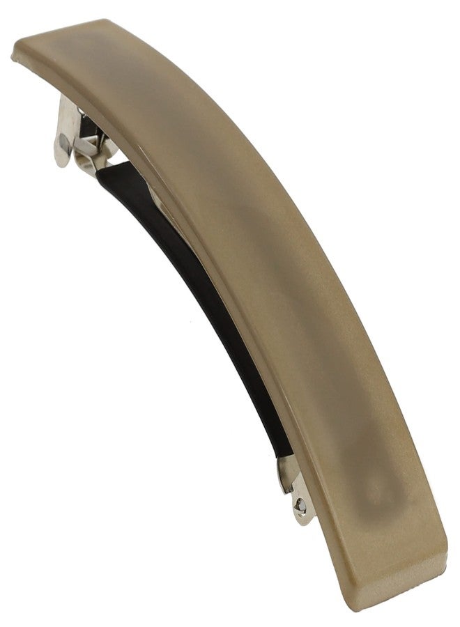 Camila Paris CP3385 French Hair Barrette Clip for Girls, Beige Rubberized Metal Clasp, Strong Hold Grip Hair Clips for Women, No Slip Durable Styling Girls Hair Accessories, Made in France - Image 1