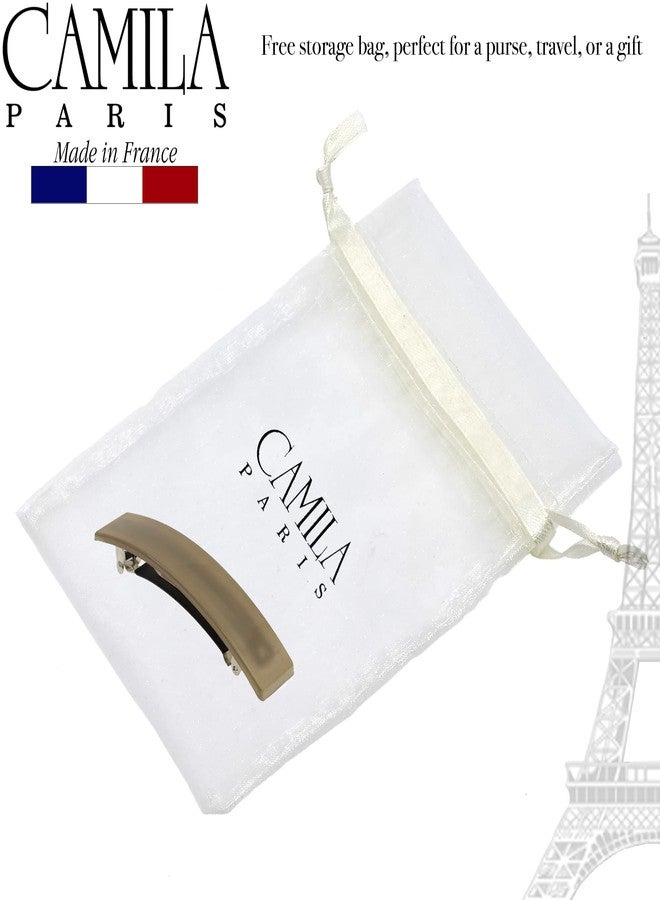 Camila Paris CP3385 French Hair Barrette Clip for Girls, Beige Rubberized Metal Clasp, Strong Hold Grip Hair Clips for Women, No Slip Durable Styling Girls Hair Accessories, Made in France - Image 5