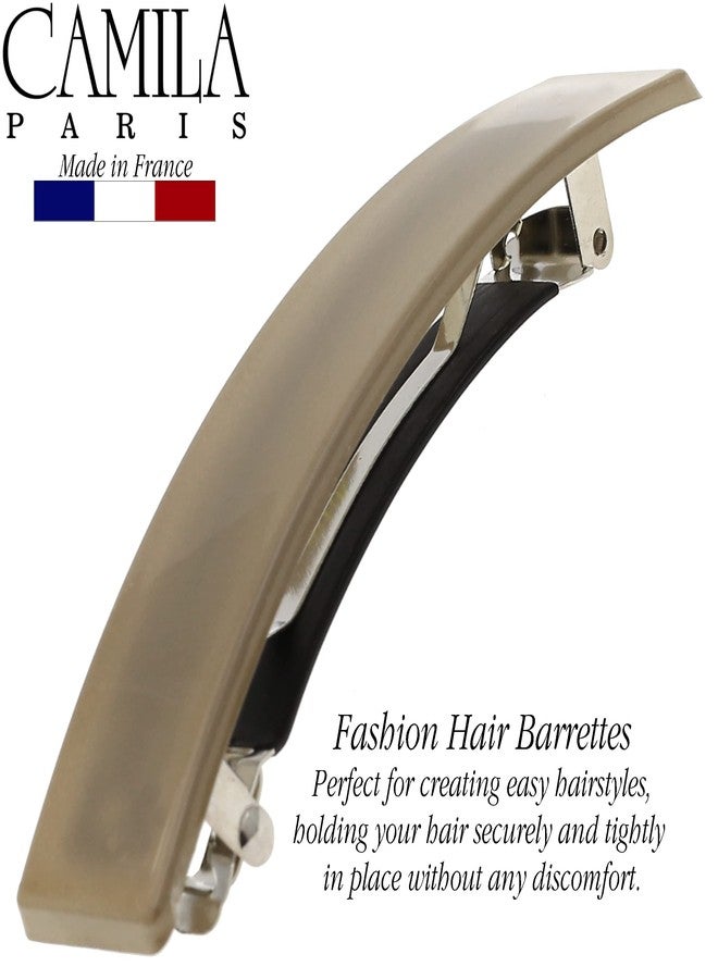 Camila Paris CP3385 French Hair Barrette Clip for Girls, Beige Rubberized Metal Clasp, Strong Hold Grip Hair Clips for Women, No Slip Durable Styling Girls Hair Accessories, Made in France - Image 3