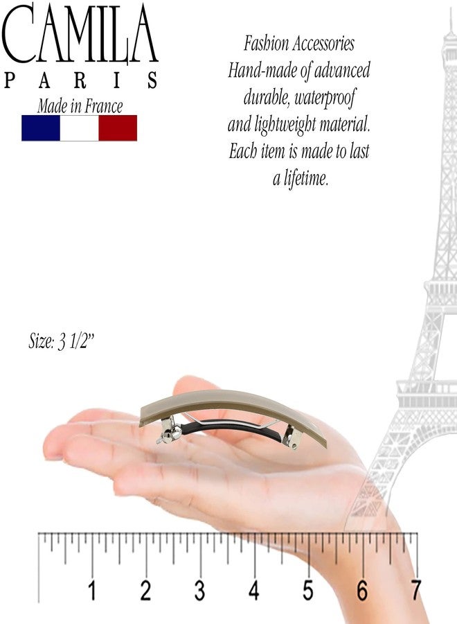 Camila Paris CP3385 French Hair Barrette Clip for Girls, Beige Rubberized Metal Clasp, Strong Hold Grip Hair Clips for Women, No Slip Durable Styling Girls Hair Accessories, Made in France - Image 2