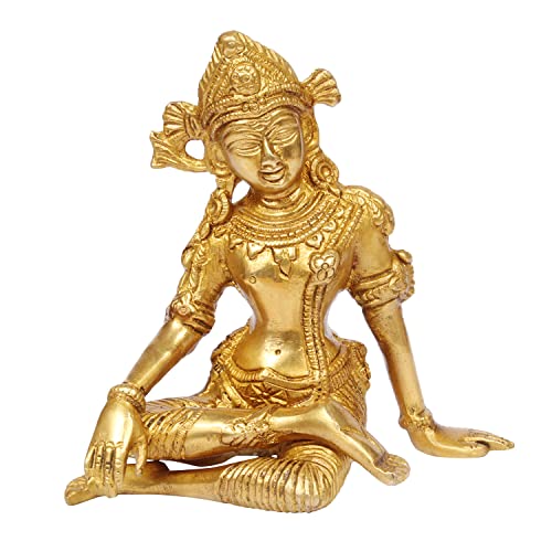 ARTVARKO Brass Lord Indra Dev Statue Hindu Deity Inder Dev Idol Figurine Handicraft Religious Showpiece for Temple, Office Table and Home Décor 6 Inch - Image 1