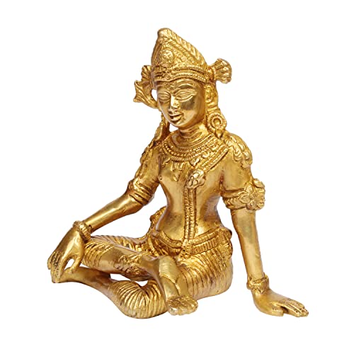 ARTVARKO Brass Lord Indra Dev Statue Hindu Deity Inder Dev Idol Figurine Handicraft Religious Showpiece for Temple, Office Table and Home Décor 6 Inch - Image 3