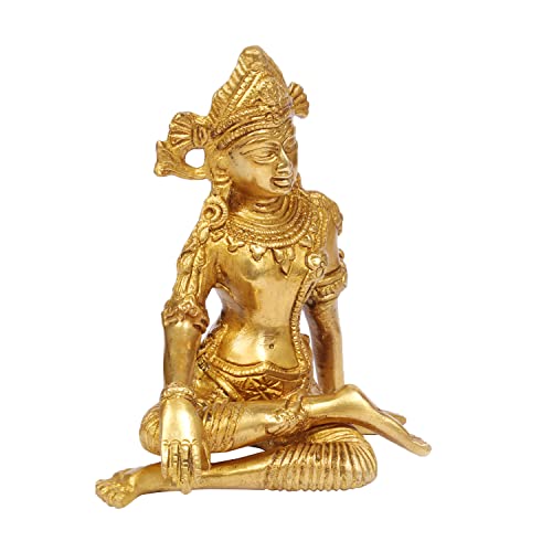ARTVARKO Brass Lord Indra Dev Statue Hindu Deity Inder Dev Idol Figurine Handicraft Religious Showpiece for Temple, Office Table and Home Décor 6 Inch - Image 2
