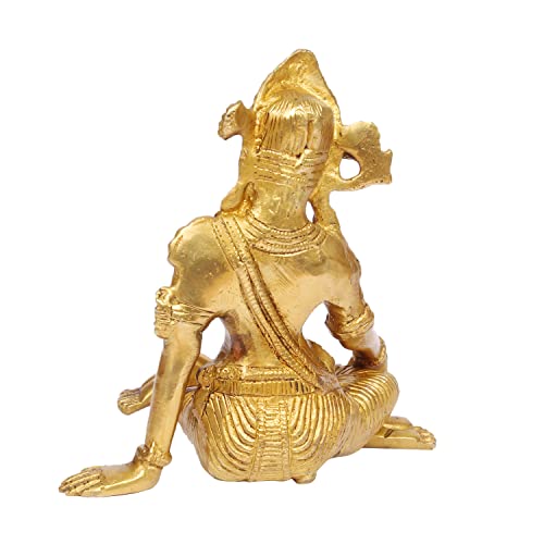 ARTVARKO Brass Lord Indra Dev Statue Hindu Deity Inder Dev Idol Figurine Handicraft Religious Showpiece for Temple, Office Table and Home Décor 6 Inch - Image 4