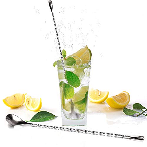 NJ Teardrop Twisted Design Bar Spoon, Cocktail Mixing Spoon, Long Handle Stirring Spoon, Stainless Steel Spiral Pattern Spoon, Gift Bar Cocktail Shaker Spoon 12 Inches - 01 Pc. - Image 5