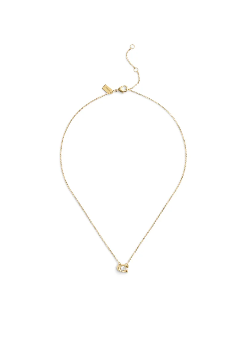 COACH C Stone Short Pendant Necklace