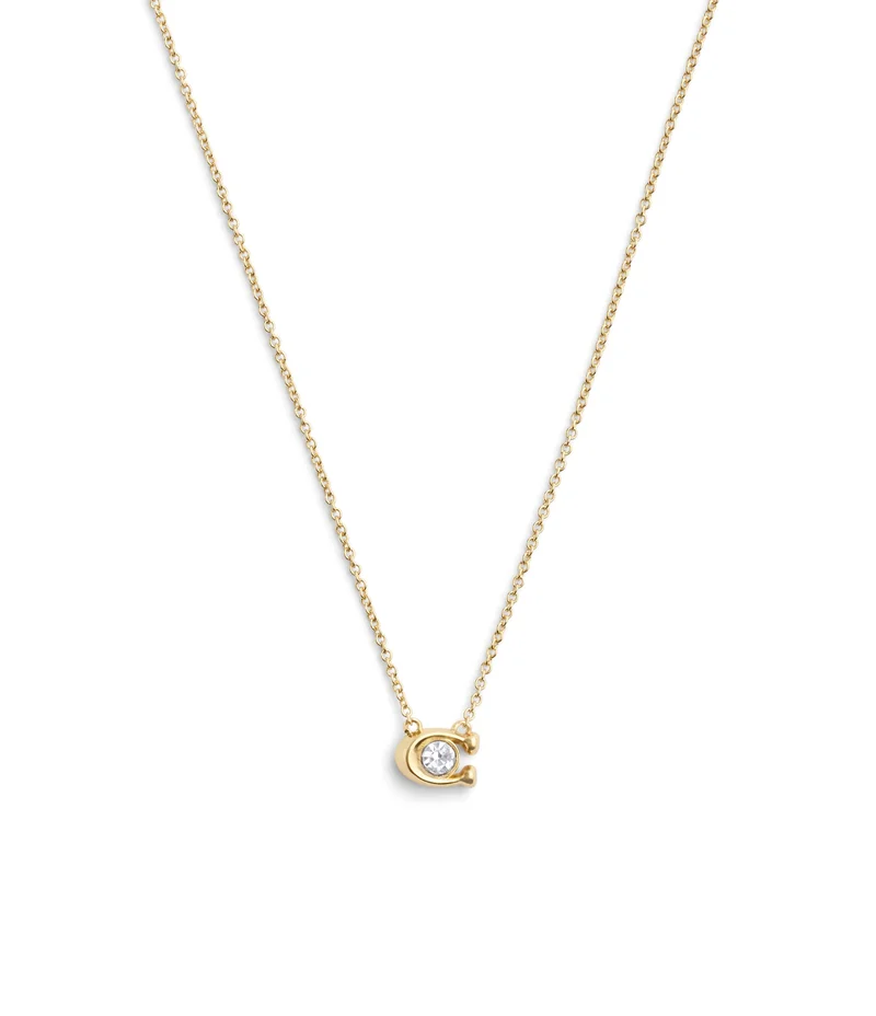 COACH C Stone Short Pendant Necklace
