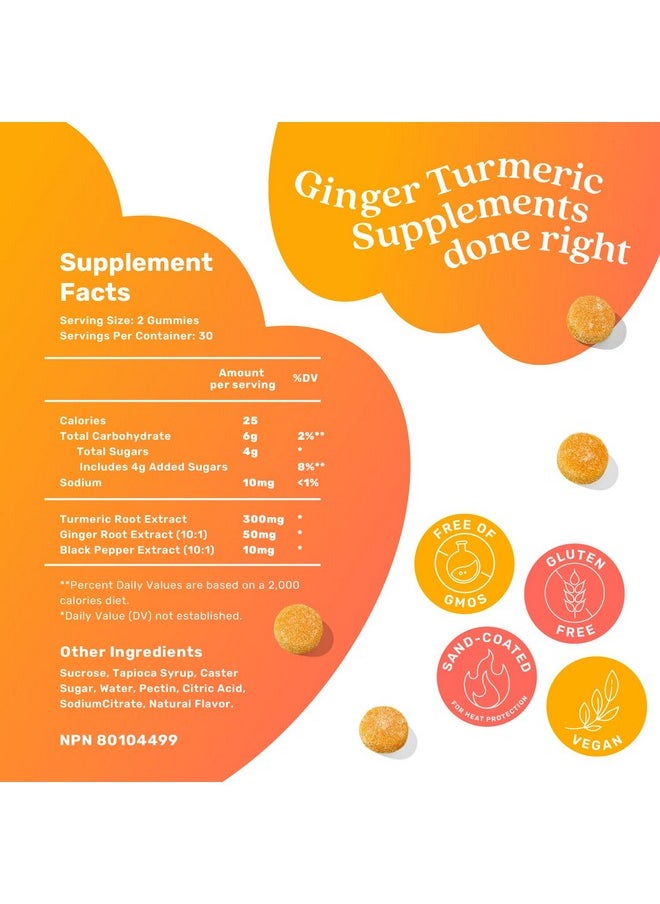BeLive Turmeric Curcumin With Black Pepper & Ginger 60 Gummies I Turmeric And Ginger Supplement For Immune Support Healthy Skin And Joint Health Tropical Flavor  - Image 3