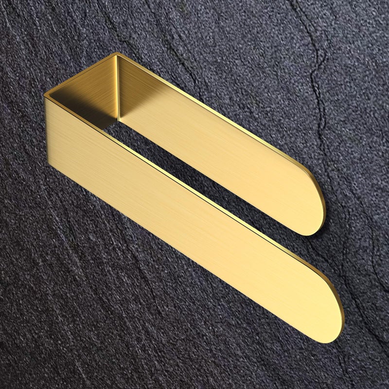 HUFEEOH Adhesive Hand Towel Holder, Kitchen Towel Hanger Towel Bars Wall Mounted, Stainless Steel Bath Towel Holder for Bathroom Hotel Kitchen (8 inch, Gold) - Image 1